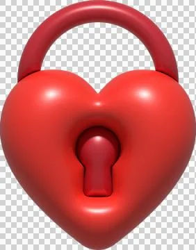 3d design of heart shaped key Data lock secure encryption privacy concept. Illustrazione stock