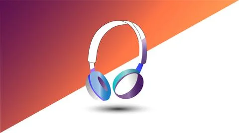 3d design of a multiple color headphone for marketing advertisement. Stock-Illustration
