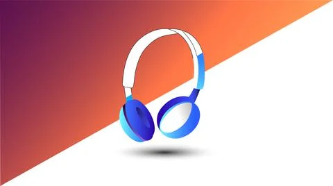 3d design of a multiple color headphone for marketing advertisement. Illustrazione stock
