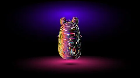 3d design of a multiple color strip bag for marketing advertisement. Stock-Illustration