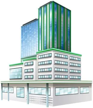 3D design for office building Ilustración de archivo