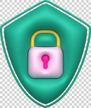 3D design of padlocks and protective shields. Data lock secure encryption p.. Stock Illustration