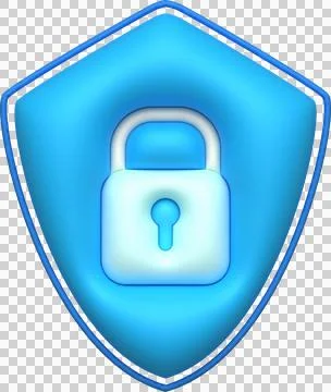 3D design of padlocks and protective shields. Data lock secure encryption p.. Stock Illustration