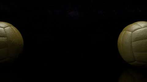 3d design of retro volleyball balls on the dark background Stock Footage 341362940