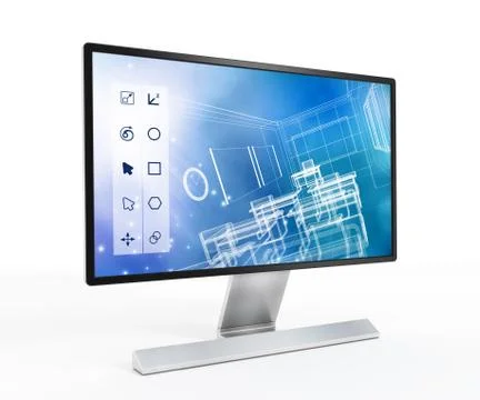 3D design software on computer screen Stock Illustration