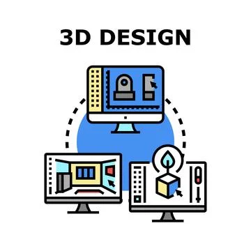 3d design software for digital modeling and visualization 库存插图