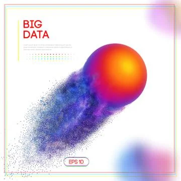 3d design template with big data colorful sphere on white background with Stock Illustration
