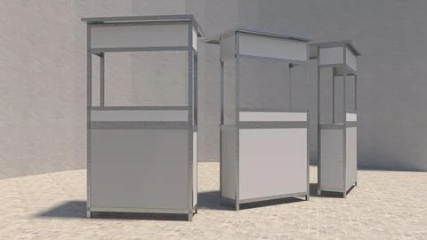 3D design of three sales stands Stock Illustration