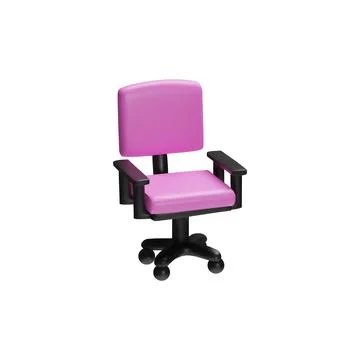 3D design using a comfortable computer chair on wheels is suitable for a modern Illustrazione stock