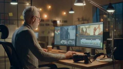 3D Designer Working on Computer Stock Footage 321005073