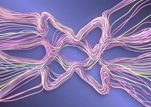 3D detailed pastel wire node purple background Illustrazione stock