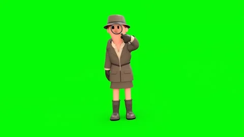 3D Detective Looking Through Magnifying Glass At Camera Vidéo 266972059