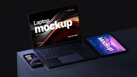 3D Device Mockups After Effects stock