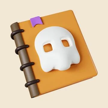 3d devil book Halloween icon. Traditional element of decor for Halloween. icon Stock Illustration