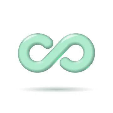 3D Devops software development operations infinity symbol. Realistic cartoon Stock Illustration