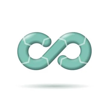 3D Devops software development operations infinity symbol. Realistic cartoon Stock Illustration