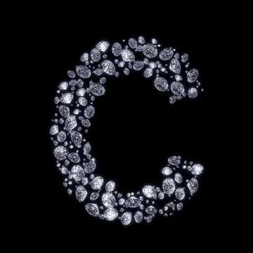 3d diamond letter on black Stock Illustration