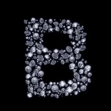 3d diamond letter on black Stock Illustration