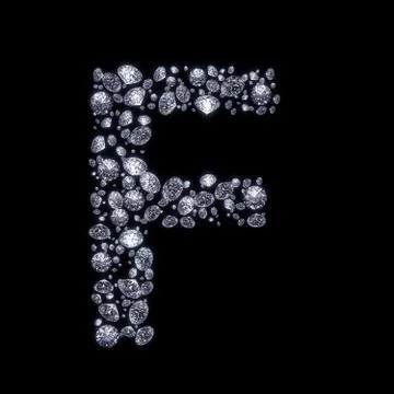 3d diamond letter on black Stock Illustration