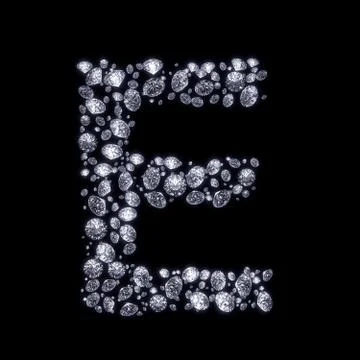 3d diamond letter on black Stock Illustration