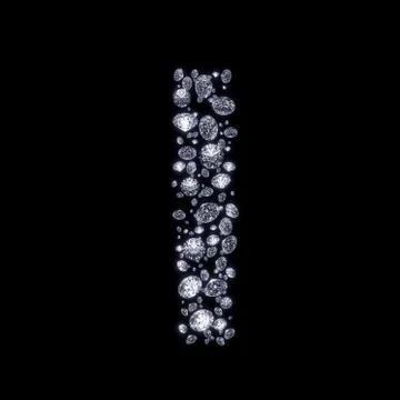 3d diamond letter on black Stock Illustration