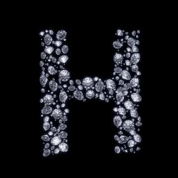 3d diamond letter on black Stock Illustration