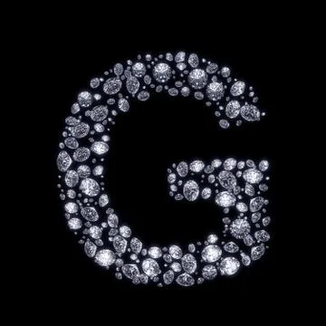 3d diamond letter on black Stock Illustration