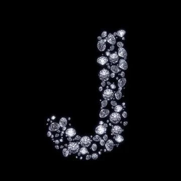3d diamond letter on black Stock-Illustration