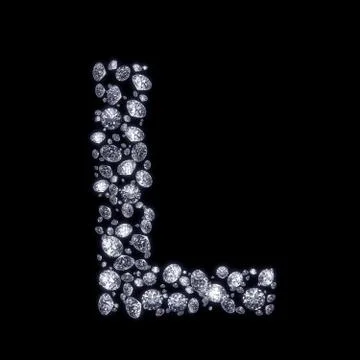 3d diamond letter on black Stock Illustration