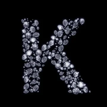 3d diamond letter on black Stock Illustration