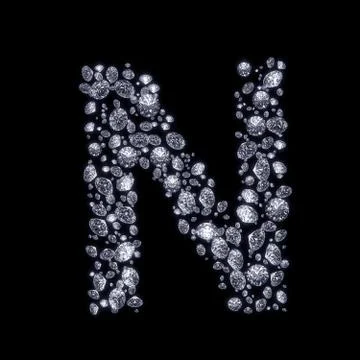 3d diamond letter on black Stock Illustration