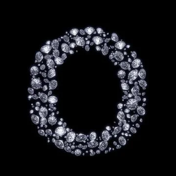 3d diamond letter on black Illustrazione stock