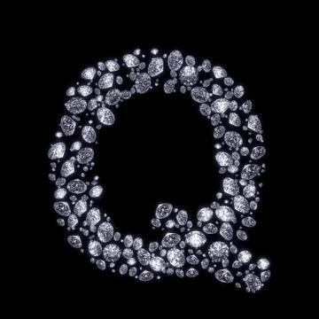3d diamond letter on black Stock Illustration