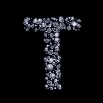 3d diamond letter on black Stock Illustration