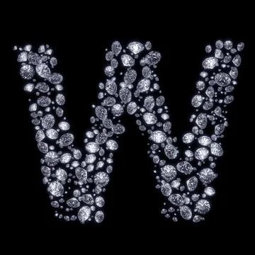 3d diamond letter on black Stock Illustration