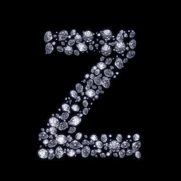 3d diamond letter on black Stock Illustration