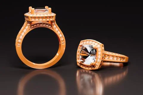 3d diamond ring jullery Stock Illustration