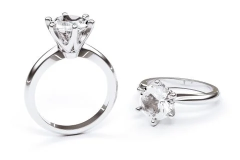 3d diamond ring jullery 库存插图