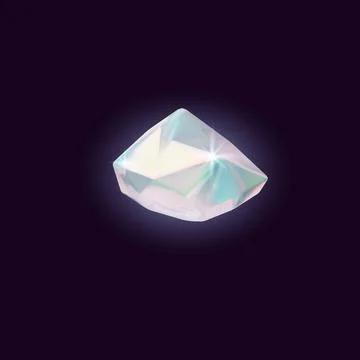 3D Diamond vector icon, realistic gem stone pearl shine effect, glowing Stock Illustration