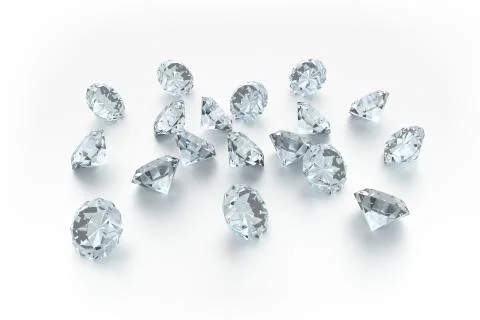 3D Diamonds - 18 Gems Stock Illustration