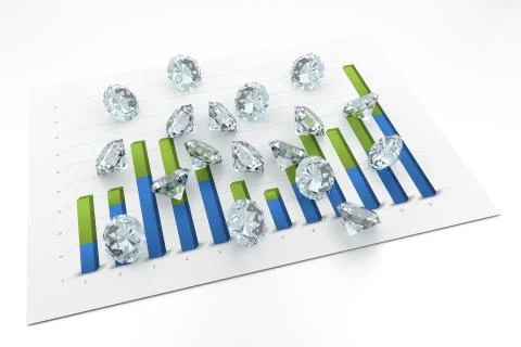 3D Diamonds - Chart (12 Months) Stock Illustration