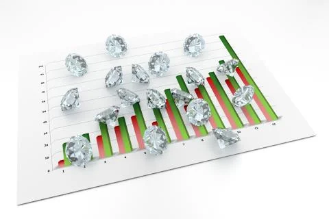 3D Diamonds - Chart Stock Illustration