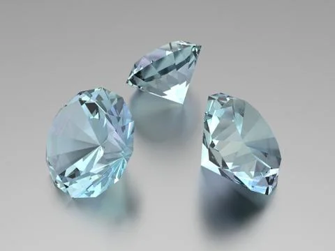 3D Diamonds Stock Illustration