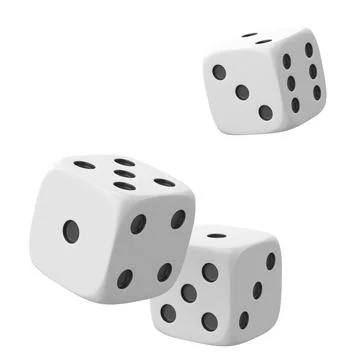 3D dice. 3D illustration. 3D rendering. Stock Illustration
