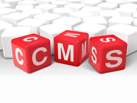 3d dice illustration with word CMS Stock Illustration