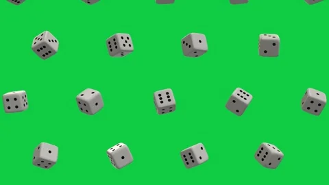 3D Dice Rolling and Falling Loop Animation on Green Screen Background Stock Footage 321639863