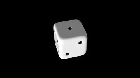3D Dice Rolling Randomly on Black Background Stock Footage 250324531