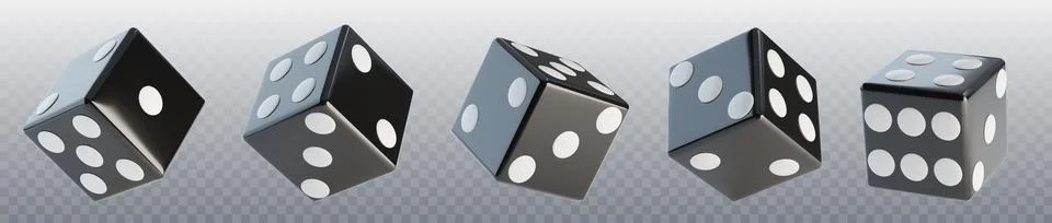 3D dice set with random numbers Stock Illustration