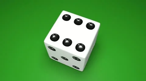 3D dice turn around 03-green Stock Footage 10882360