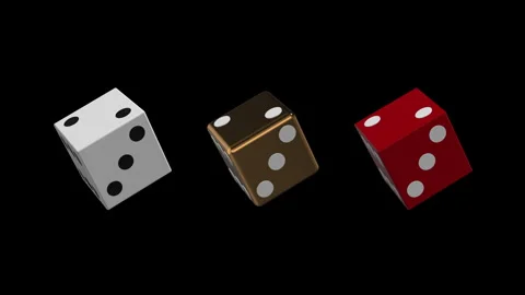 3d dices cube white red and gold Stock Footage 270182894